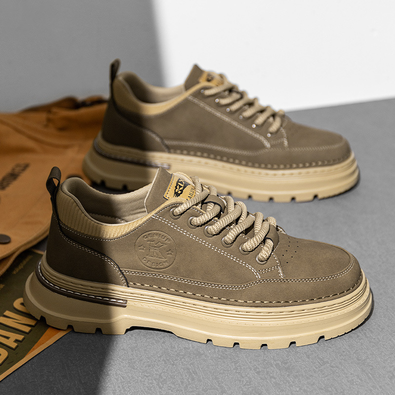 Cross-Border New Large Size Men's Shoes, Genuine Leather Hiking Work Shoes, Men's Sneakers, Widened Shoes, Men's Sports and Casual Shoes