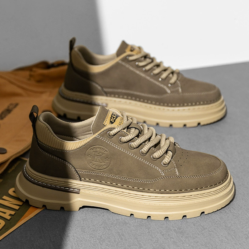 Новые весенние мужские туфли большого размера из натуральной кожи, рабочая обувь для альпинизма, мужские кроссовки, расширенная обувь, мужская спортивная повседневная обувь