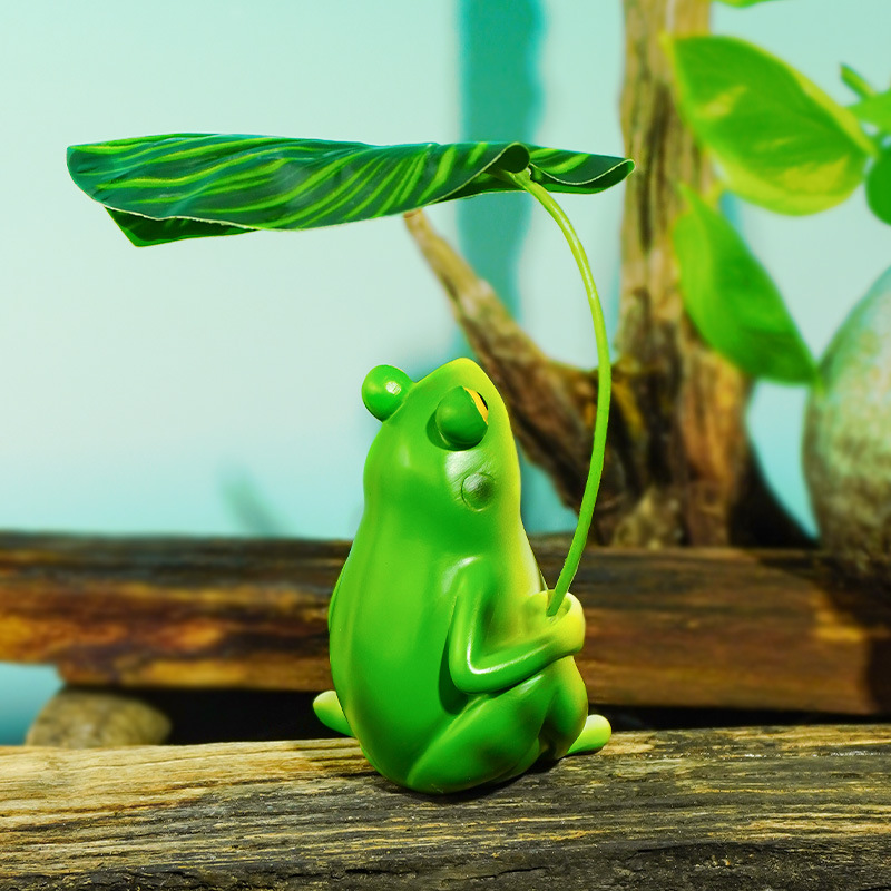 Diseño de micropaisaje, paisajismo, hogar, balcón, artesanías de patio, hojas, sombra, simulación, decoración de ranas, estanque de peces, pecera