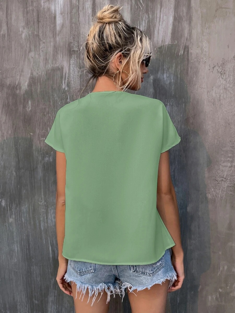 Femmes Chemise En Mousseline Manche Courte T-shirts Broderie Patchwork Mode Vêtement De Rue Broderie display picture 3