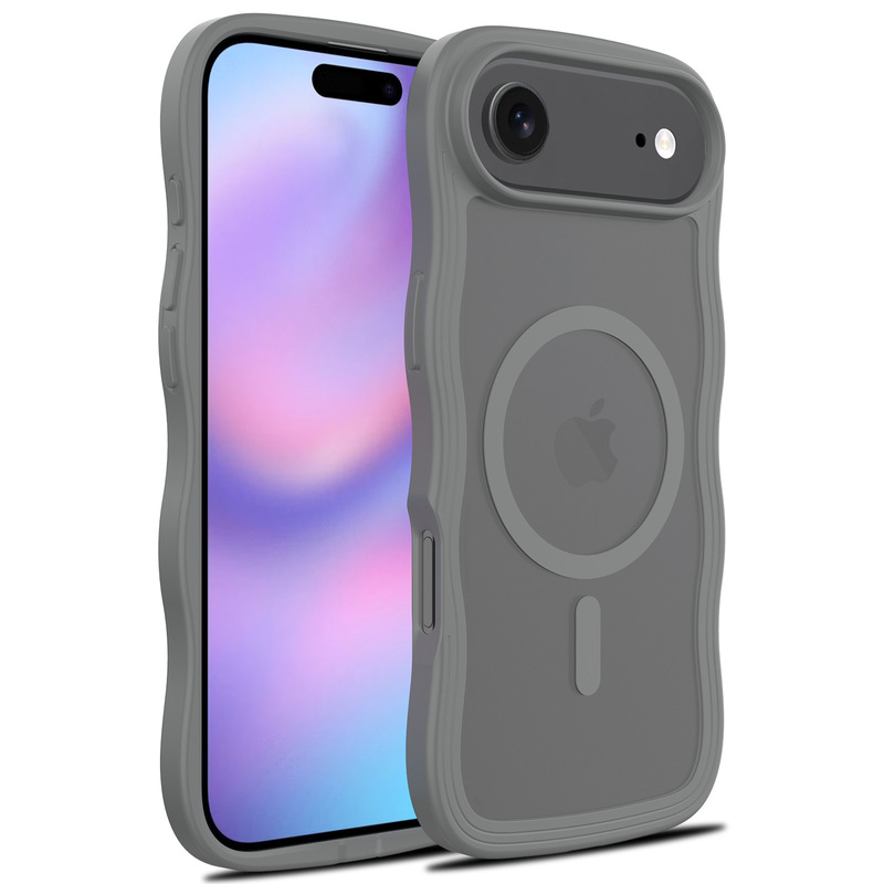 iphone17 落下防止波模様の携帯電話ケースに適しています。磁気吸引付きの肌の感触 Apple 15 16pro 携帯電話ケース|undefined