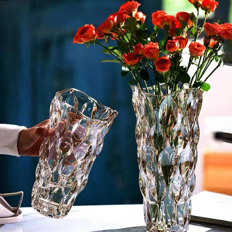 Vase Decoration Living Room Flower Arrangement Light Luxury Crystal Glass Style Nordic Rose Bedroom Internet Celebrity Water Decoration