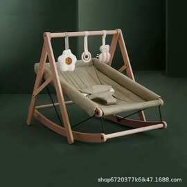 木制婴儿摇摇椅宝宝哄睡安抚两用木质摇床四季通用躺平摇椅
