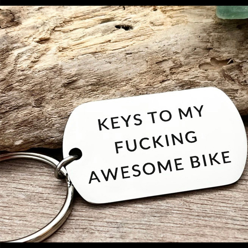 Amazon New Fun Gift for Her Black Military Brand Stainless Steel Lettering Keychain
