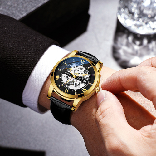 Chenxi men's hollow automatic mechanical watch strap manufacturer wholesale fashion business waterproof mechanical watch