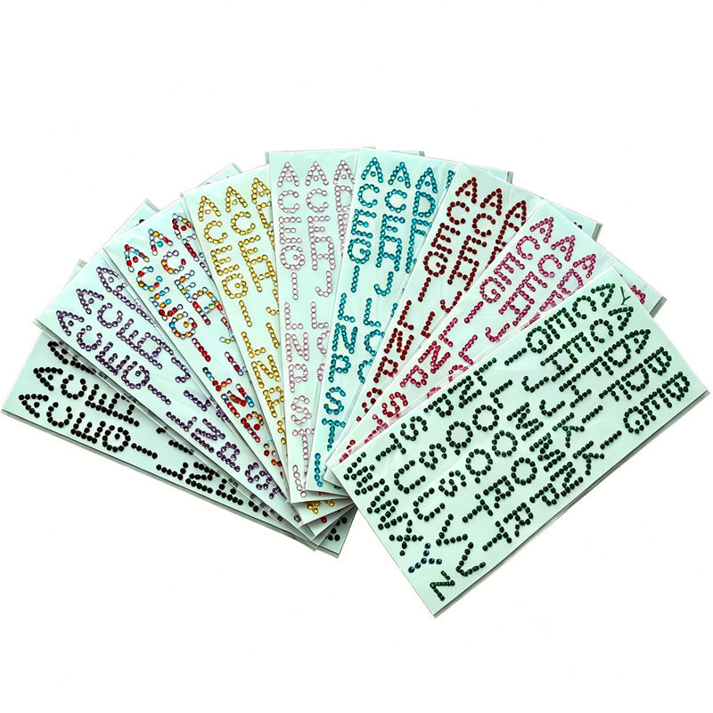 Amazon Letter Stickers in Stock, Fashionable English Letter Diamond Stickers, Small Card Decoration Pet Stickers, Customizable