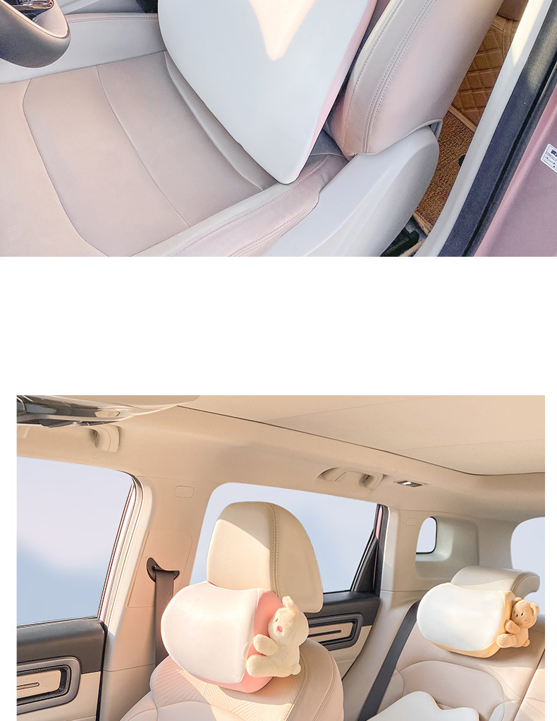 Car headrest neck pillow Four Seasons Universal driving pillow car pillow a pair of car waist support memory foam cute