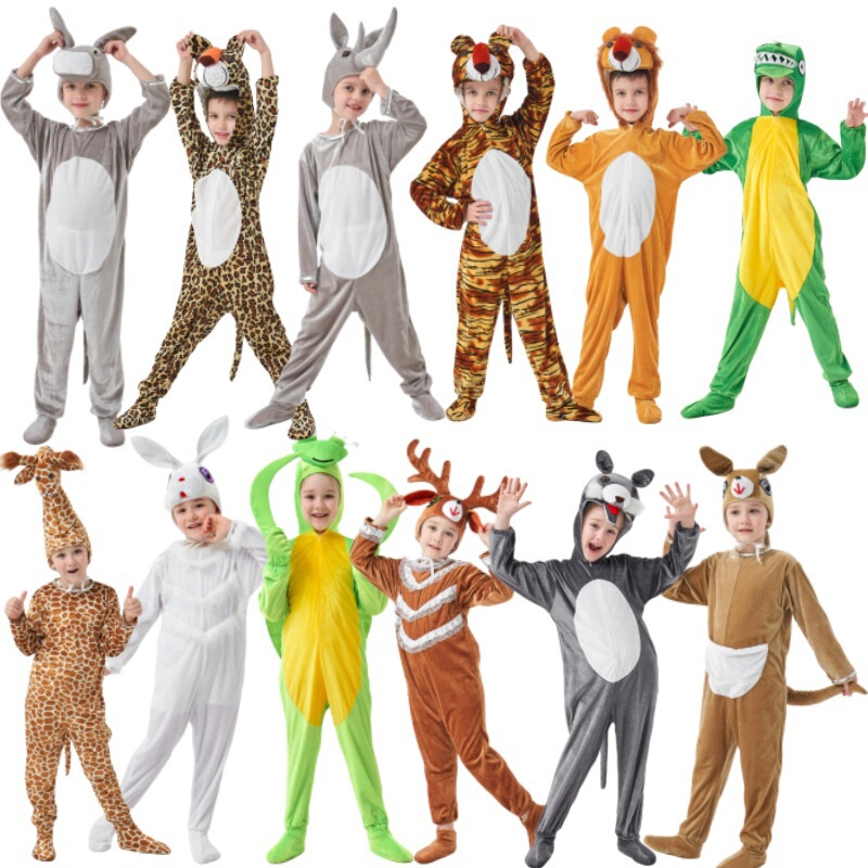 A variety of children's men's and women's cos animal jumpsuits children's day stage performance clothes animal party role-playing clothes