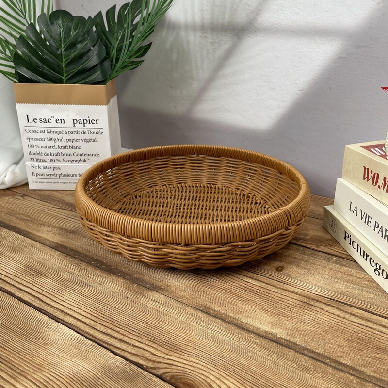 Storage basket, fruit tray, dustpan, snack basket, desktop and living room storage basket, egg basket, imitation rattan woven drying basket