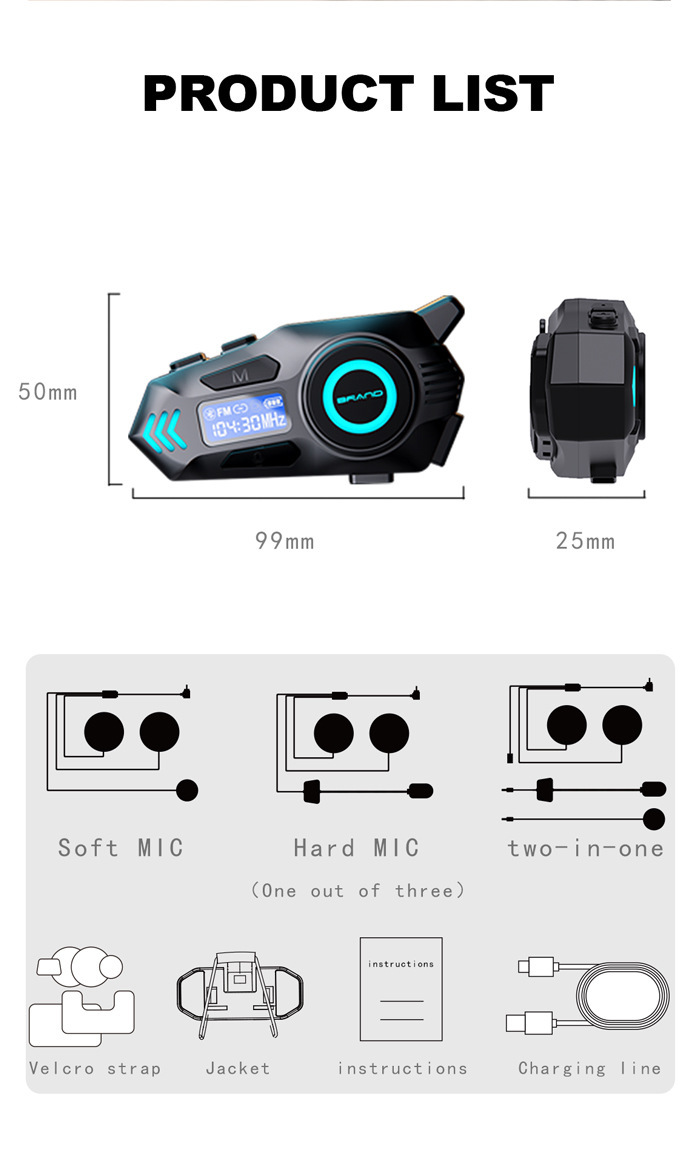 Cross-Border Helmet Bluetooth Headset K09 Real-Time Intercom 40mm Speaker Binaural Stereo Long Battery Life Low Latency