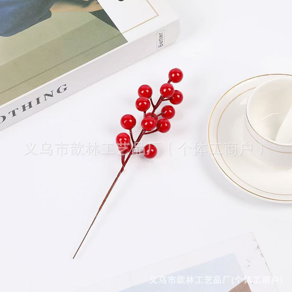 Ramas de Frutos Rojos Artificiales Plástico y PU para Bodas y Decoración del Hogar image 10