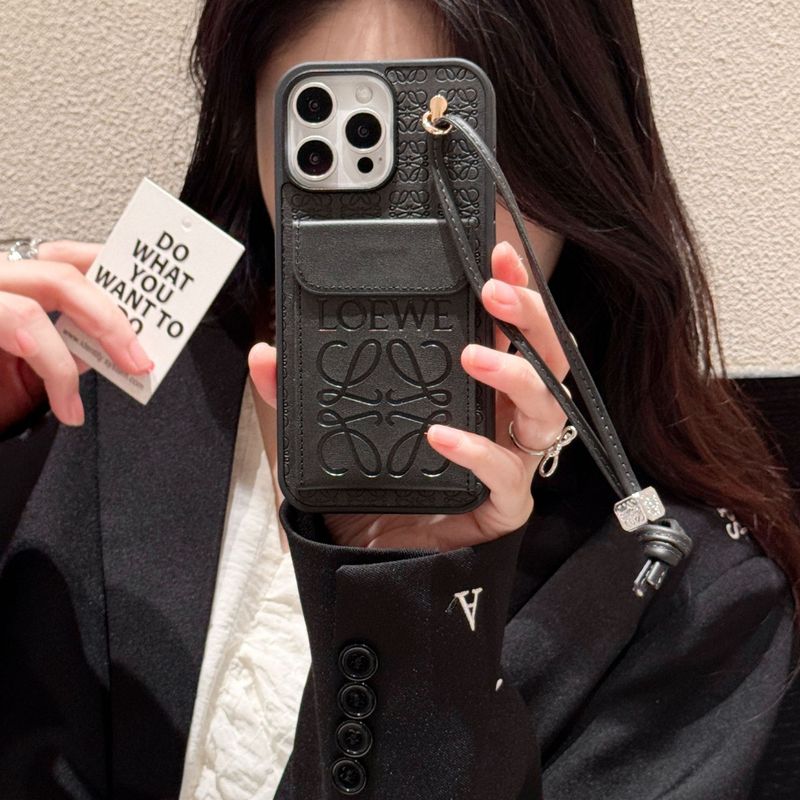 iPhone17保護ケース、Apple 11/12/13/15カードスロット付きストラップ付き携帯電話ケースに適したトレンディなブランド携帯電話ケース|undefined