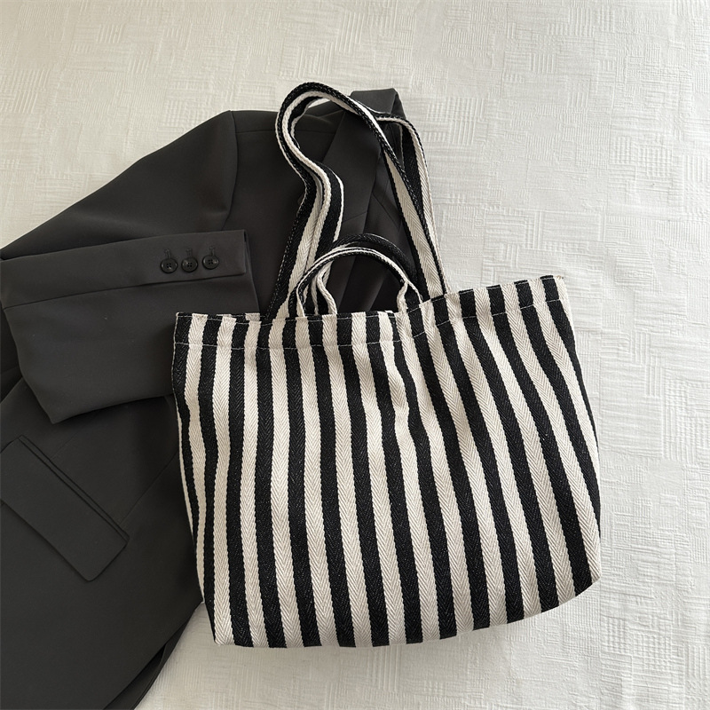 2024 estilo estilo estilo estilo coreano retro bolso de mano simple pequeño fresco de moda gran capacidad bolso de hombro a rayas