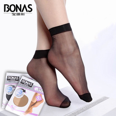 5雙裝15D薄款寶娜斯水晶絲短襪夏季透明隱形絲襪時尚地攤襪供超市