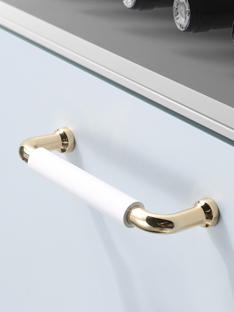 輕奢衣櫃門拉手現代簡約高檔櫥櫃門把手抽屜歐式柜子加長手柄白色