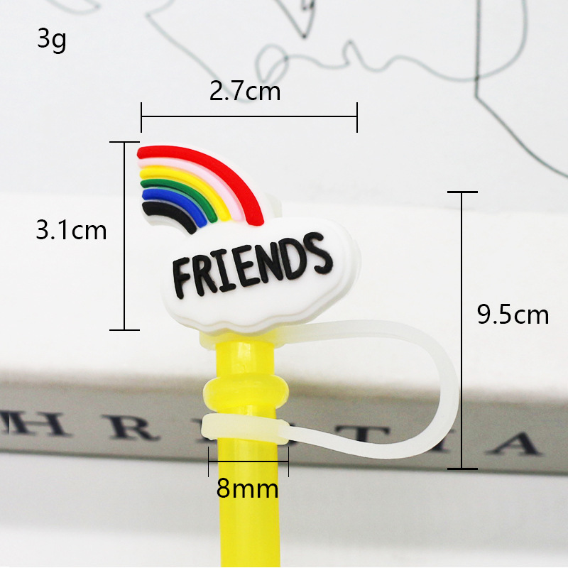 Tapa de paja Spot 7-8mm silicona linda mini muñeca parche tapón a prueba de polvo decoración de pajitas tapón a prueba de polvo