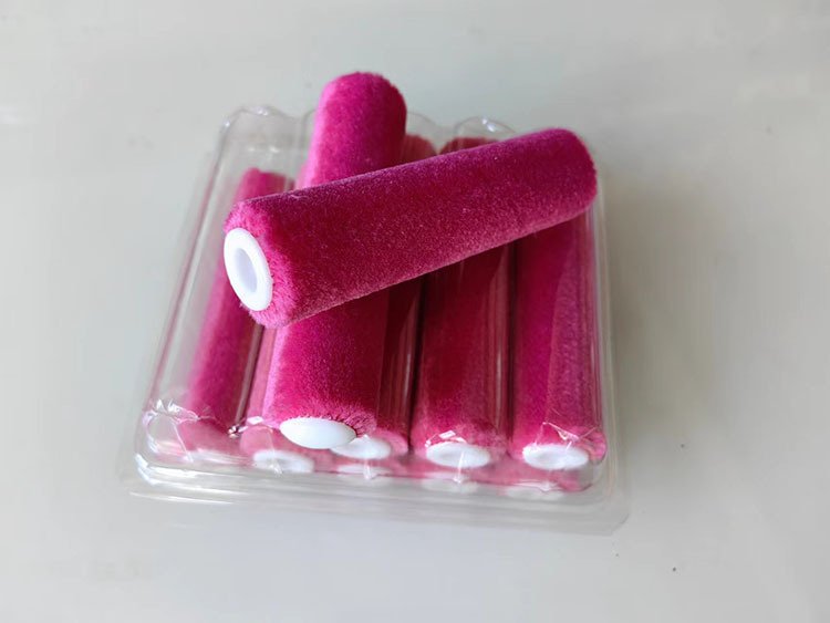 Cepillo de rodillo de lana roja de 4 pulgadas más mango de 26cm Mini rodillo de rodillo de lana corta 100 mm10 cm cm