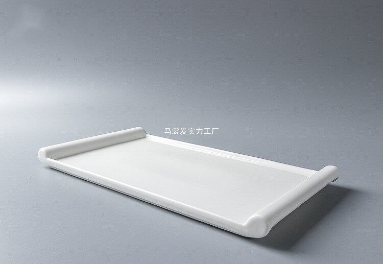 Dessert Tray, Cake Flat Plate, White Creative Presentation Dish, Artistic Sushi Ceramic, Private Chinese-Style Hotel Tableware Dessert Tray, Cake Flat Plate, White Creative Presentation Dish, Artistic Sushi Ceramic, Private Chinese-Style Hotel Tableware
