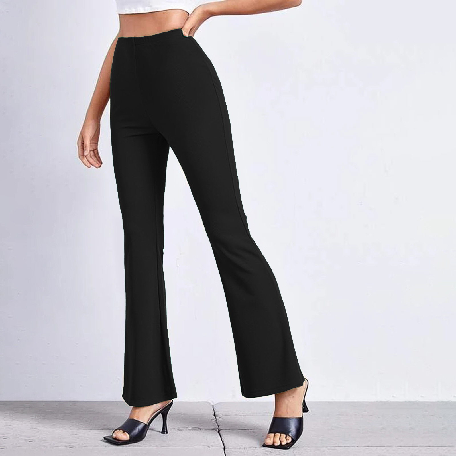 Women's Daily Simple Style Solid Color Full Length Casual Pants Flared Pants display picture 9