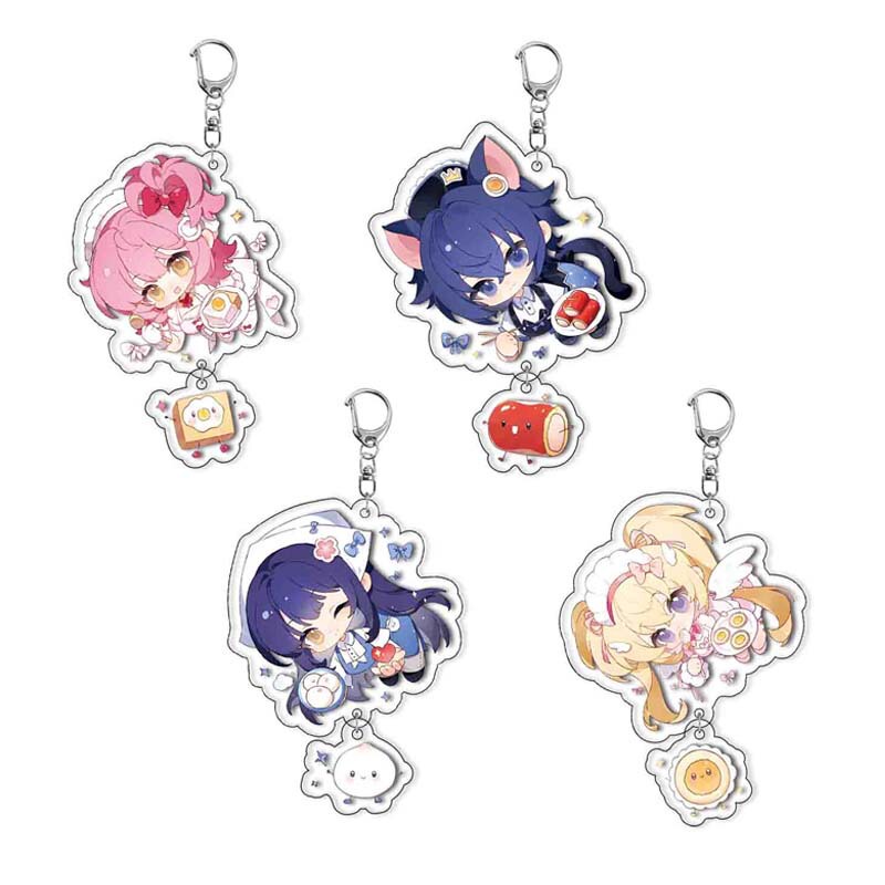 Acrylic Keychain of Doraemon and Moonlight Doraemon from the Anime "Guardian Sweetheart" in Stock for DIY