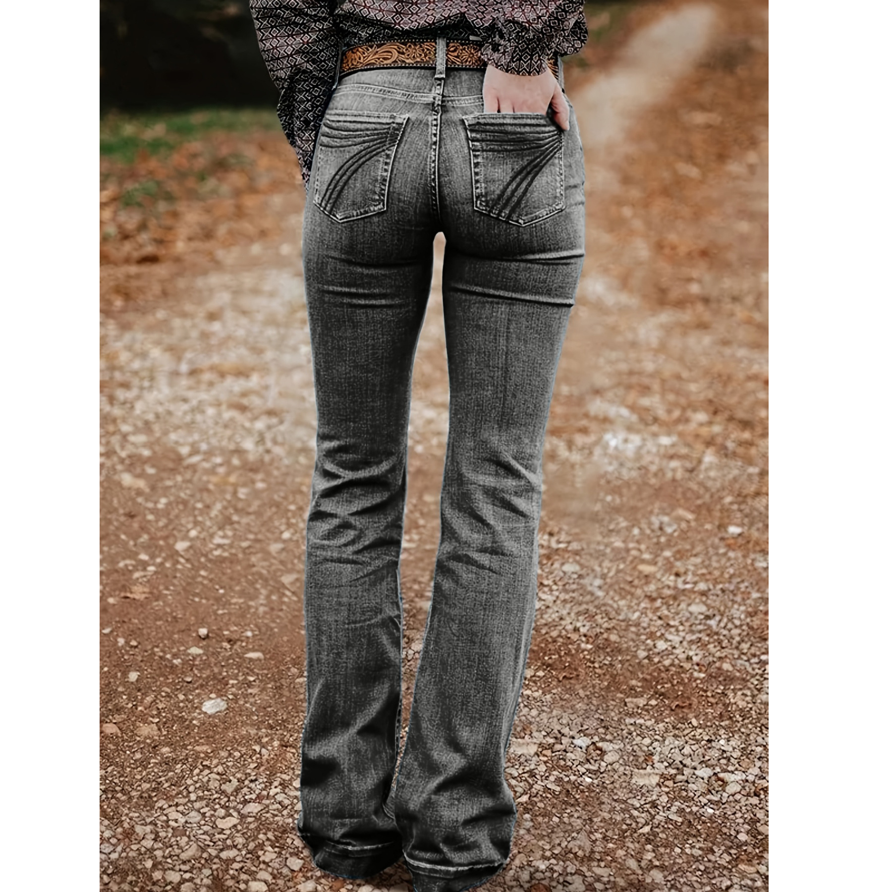 Women's Straight Leg Stretch Denim Jeans Embroidered Washed Vintage Style Casual New Arrival 2025_mkmklike.com