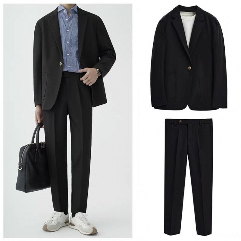 Black [two-piece suit + trousers]