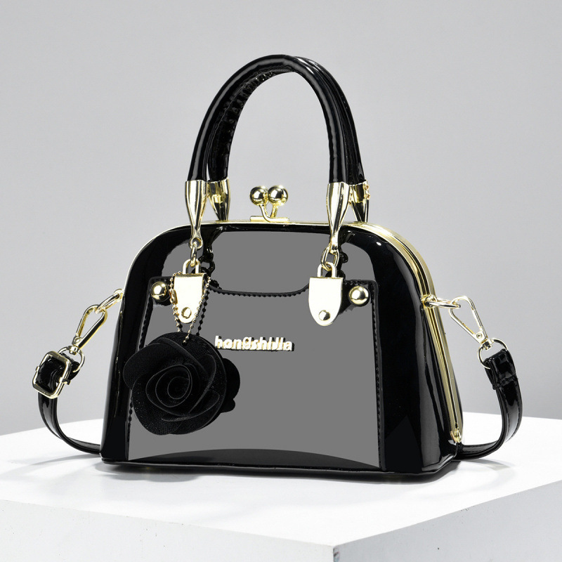 Glossy Patent Leather Shell Bag for Women 2026 New Style Clip-On Handbag Light Luxury Trendy Shoulder Crossbody Bag Cross-Border Wholesale