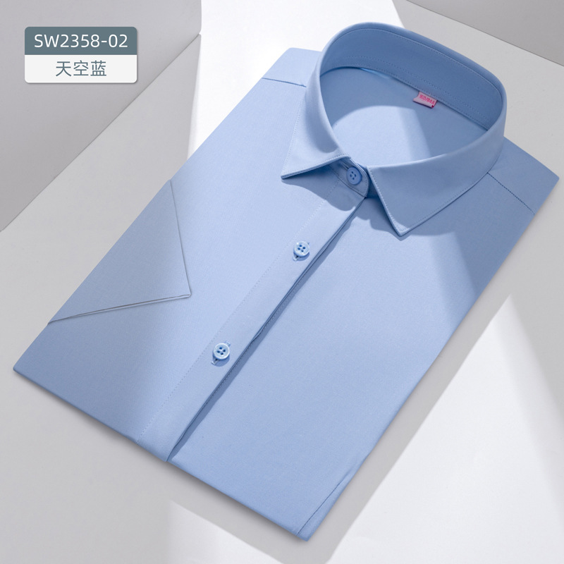 Modal de tres pruebas camisa de ropa de trabajo blanca de las mujeres de negocios sin planchar de manga larga de fácil cuidado camisa de cuello blanco mono de las mujeres image 12