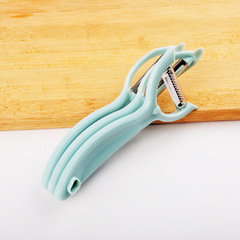 廠家批發不鏽鋼三件套削皮刀刨絲刀可摺疊瓜果削皮器家用瓜刨套裝