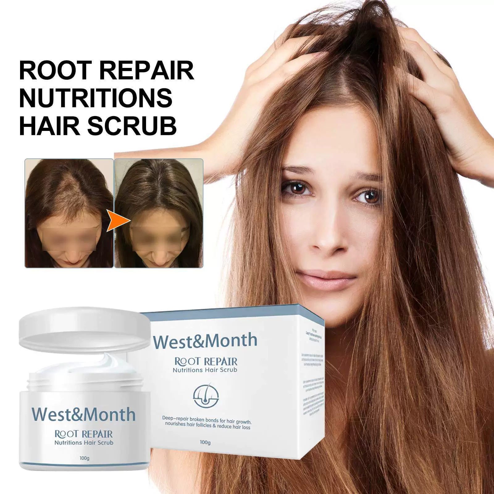 West & Month Питательный уход за волосами скраб для восстановления поврежденных волос