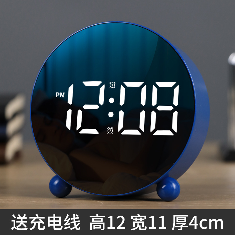 新しいクリエイティブ目覚まし時計シンプルな電子時計LED時計ホームベッド時計温度時計プラスチック時計8895|undefined