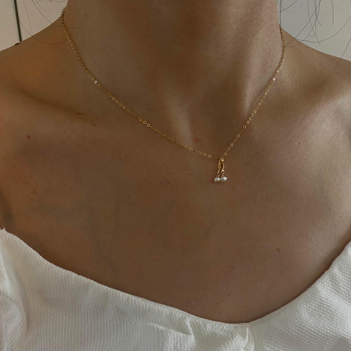 Colar de pérolas magnético de luxo para mulher choker elegante_voghion.com