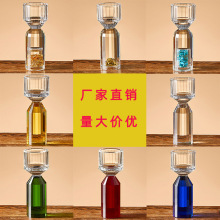 厂家直销水晶玻璃白酒杯竖纹分酒器轻奢家用高级感双节小酒杯酒具