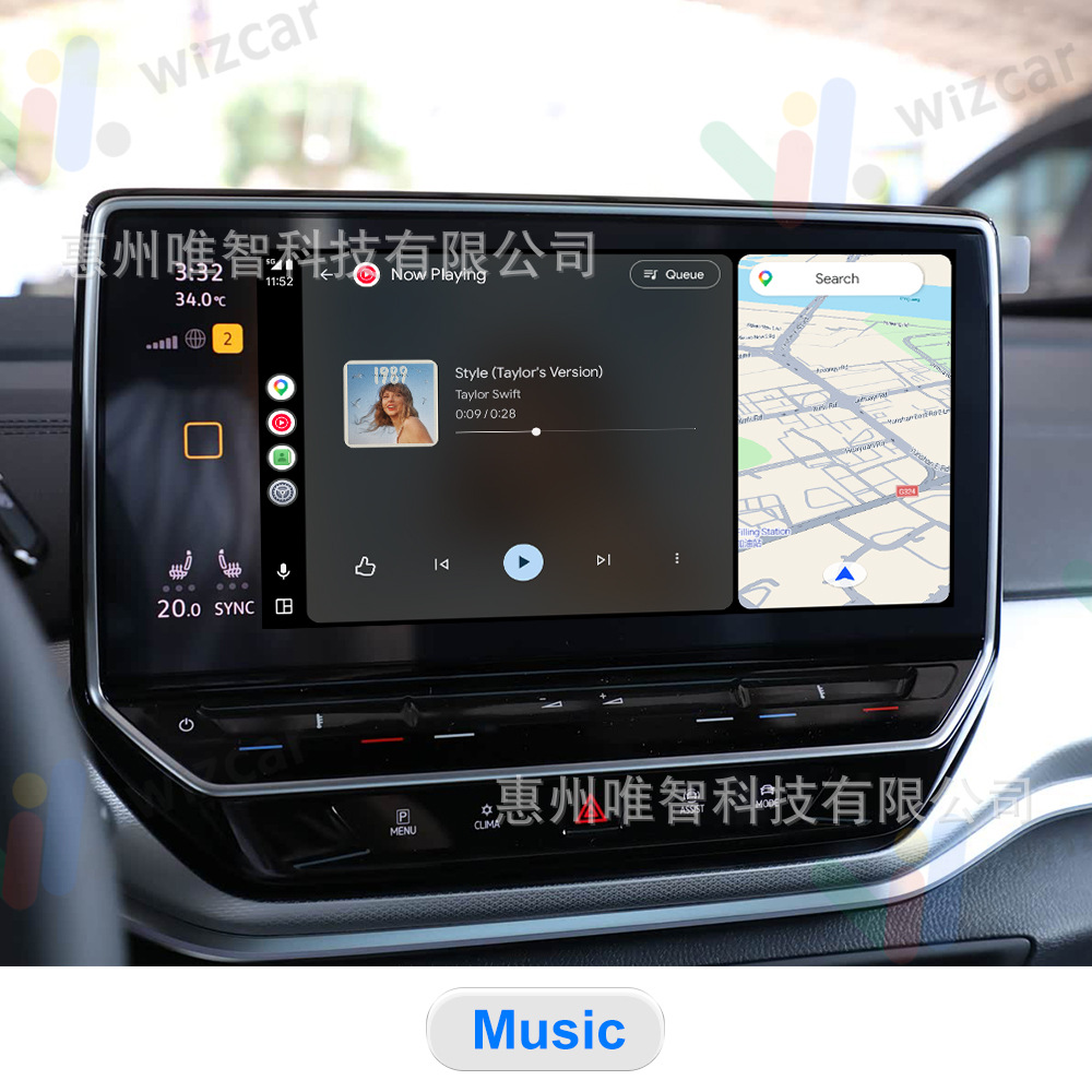 Volkswagen Id6 Id4 Wizcar M1 Google Waze Maps Spotify Music