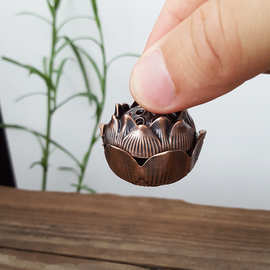 批发合金香炉盘香炉迷你莲花小香炉挂炉禅意香插摆件家用室内香道