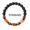 Fashionable accessory, crystal, square agate bracelet natural stone, round beads, European style