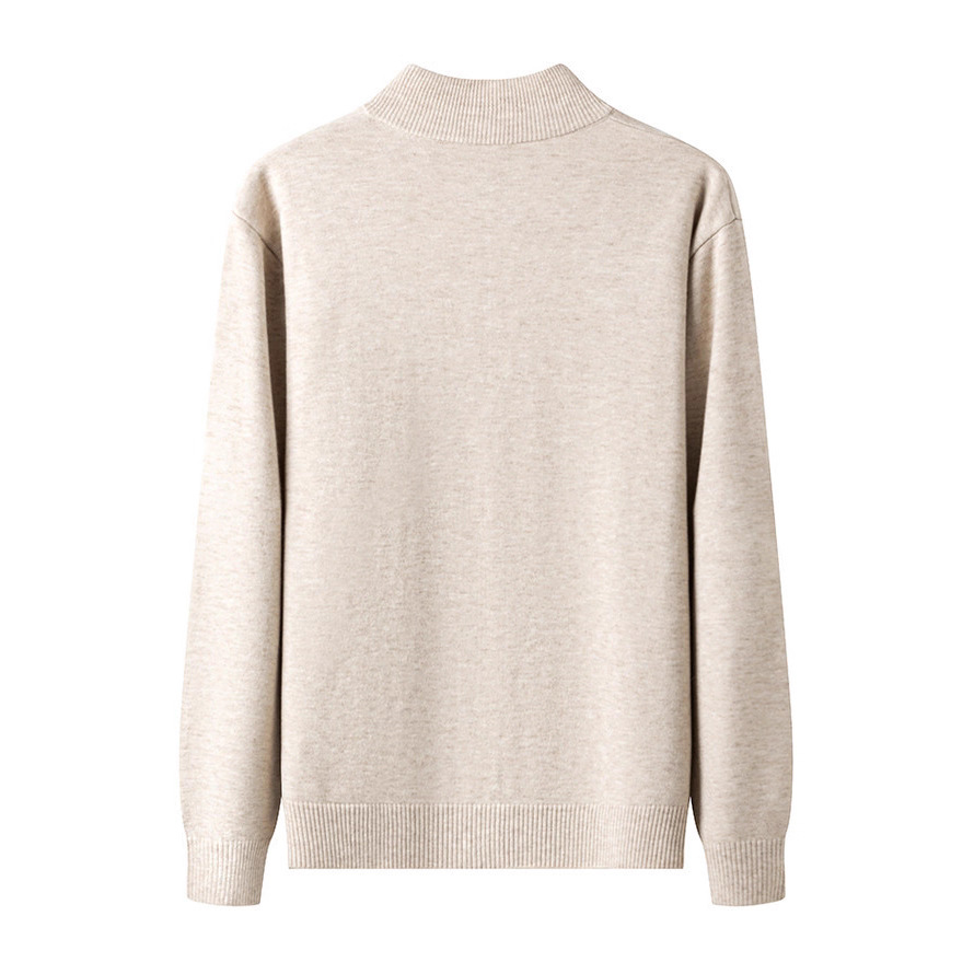 Cardigan con cremallera de dos vías para hombres suéter exterior hombre casual estilo americano de cuello de marca de moda jersey simple suéter