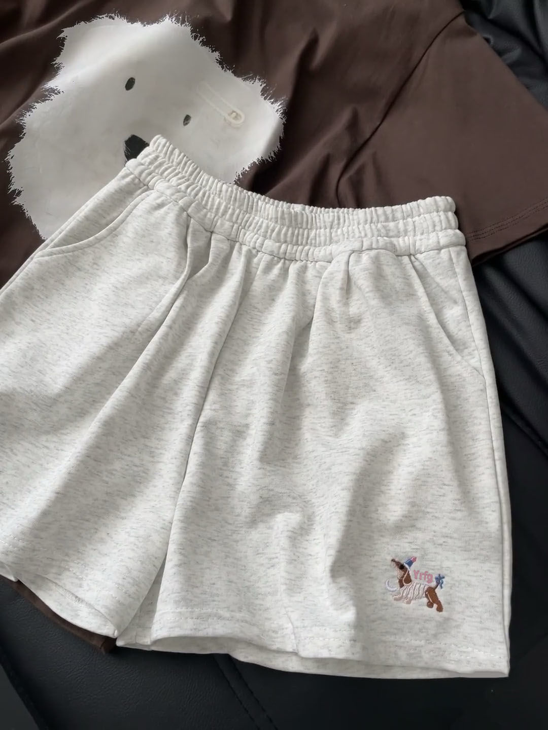 Grey Embroidered Puppy