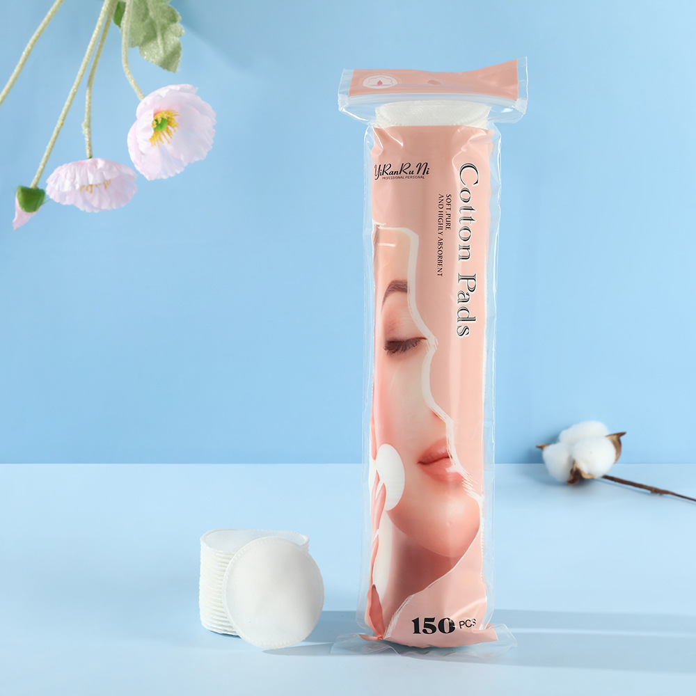 Algodón redondo desechable simple, gran capacidad, 150 piezas, algodón húmedo especial portátil, protector de la piel, no se desprende.