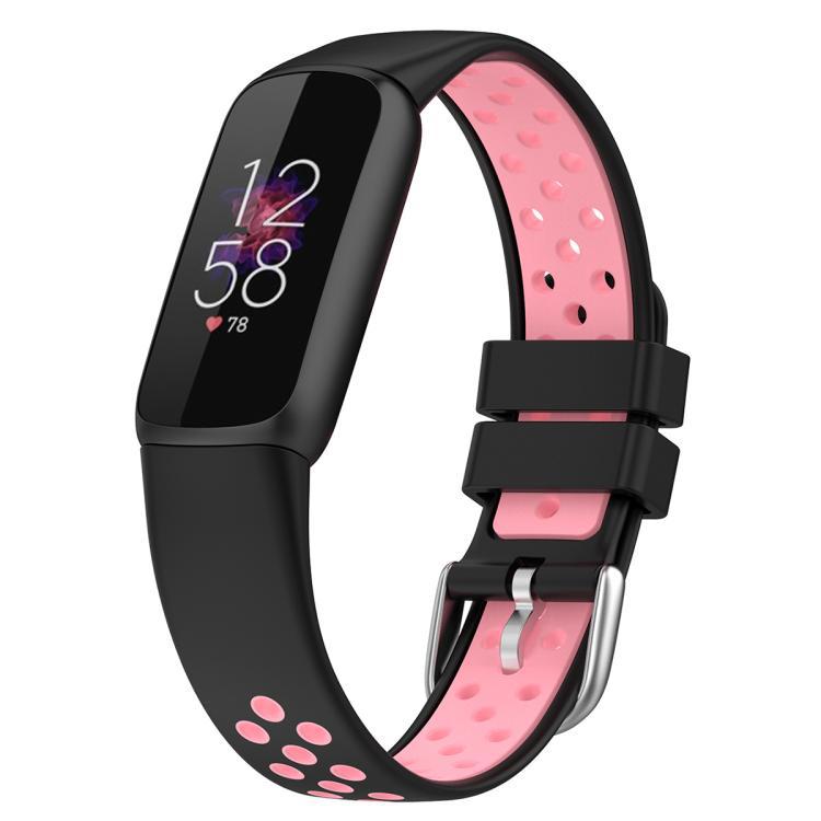 Correa de silicona bicolor transpirable xDfind para Fitbit Luxe