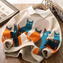 Boys' Crew Neck Sweatshirt 2023 Spring and Autumn New Children's Cartoon Casual Base Shirt Long Sleeve Sports Top Trendy Kids' Apparel