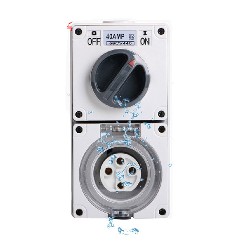 防水组合插座澳标开关插座澳式防雨插座4孔40A开关插座 56CV440