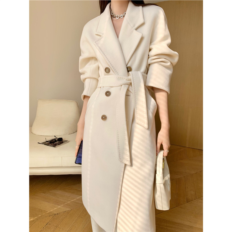 M 101801 coat [high version] 2024 new high-end double-sided cashmere wool long coat women