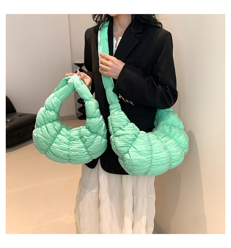 Women's Bags new croissant cloud bag pleated one shoulder crossbody sponge light versatile casual fashion dumpling women's bag_ipsvogv.com