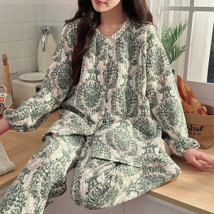 Mustang also pajamas Mustang also autumn and winter air cotton moon clothing anti-pilling pregnant women pajamas outside single household clothing suit