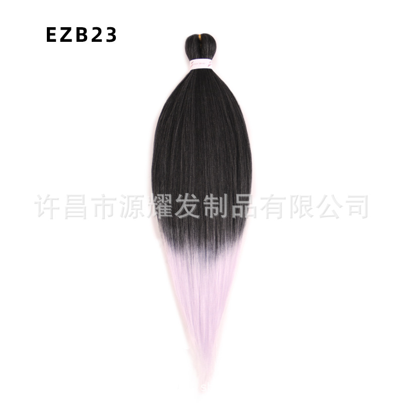 Peluca EZ cabello esponjoso y suave de fibra química trenza grande 26 pulgadas 90g pvc bicolor retardante de llama seda de baja temperatura trenza grande