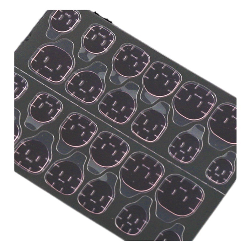 Uñas de belleza nuevo desgaste de color rosa de uñas de pasta de jalea 24 tabletas de uñas de belleza de doble cara gel de jalea sin costuras a prueba de agua gel de uñas