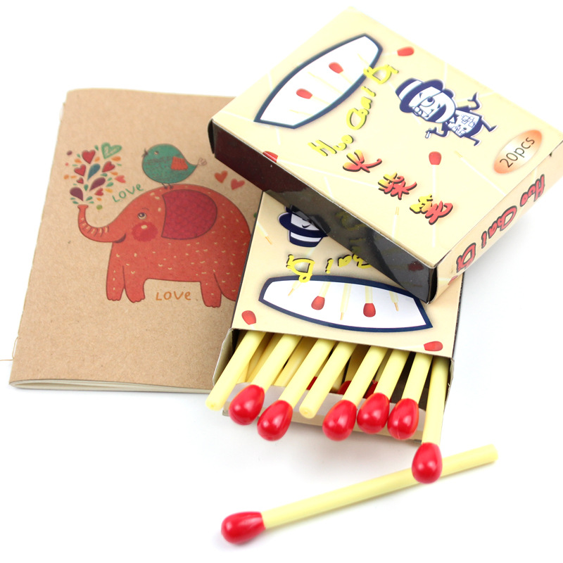 Papelería creativa de estilo coreano, bolígrafo con forma de cerilla, bolígrafo mini, bonitos premios para estudiantes, tienda en línea, conjunto de caja de regalo pequeña