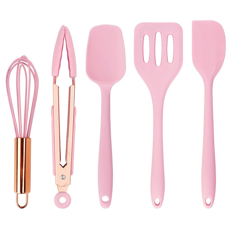 Small silicone kitchenware, set, toy, 5 pieces