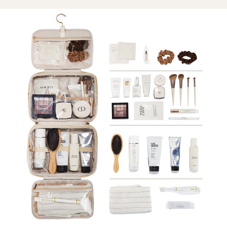 Bolsa de cosméticos de gran capacidad para mujer 2025 nueva bolsa de lavado portátil cosmética bolsa de almacenamiento portátil transparente de viaje impermeable